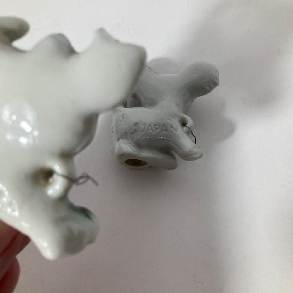 Vintage Japan Porcelain Cow Dog Puppie 2" Flaw‎ - Picture 8 of 11